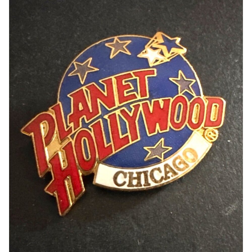 Planet Hollywood Chicago‎ Pin Badge Blue/Red/Gold Collectible Memorabilia